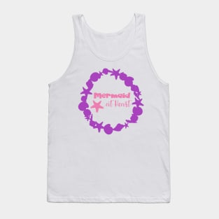 Mermaid At Heart, Starfish, Seashells, Shells Tank Top